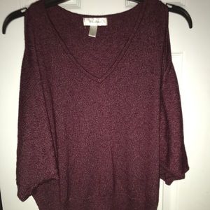 Maroon cold shoulder sweater
